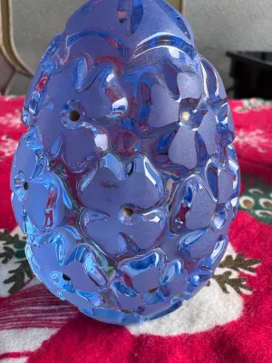Vintage Blue Lead Crystal Egg Figurine - Made in Germany