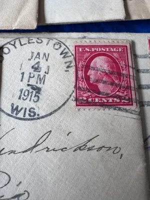 Vintage 1910s Doylestown Wisconsin Postmarked Envelopes, letters & Postcard Lot