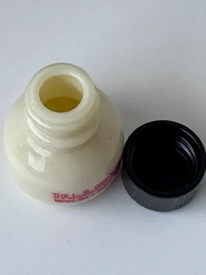 Vintage L.D. Caulk Co. Cavity Primer Milk Glass Dental Bottle