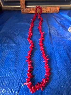 Vintage Red Branch Coral Necklace