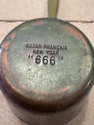 Vintage Bazar Francais New York "666" Copper Butter Melter