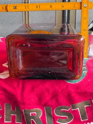 Antique Chas. Dennehy & Co. Chicago Amber Glass Whiskey Flask Bottle