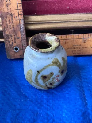 Vintage Signed Studio Pottery Miniature Bud Vase