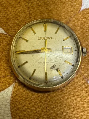 Vintage Bulova Self-Winding Watch Head - 10K R.G.P. Bezel, Swiss Made