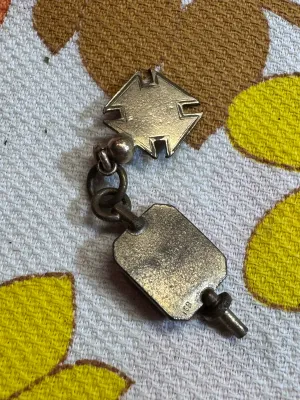 Antique Theta Chi Fraternity Pocket Watch Key Fob
