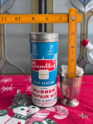 Vintage Gambles Self-Sealing Rubber Repair Kit Tin