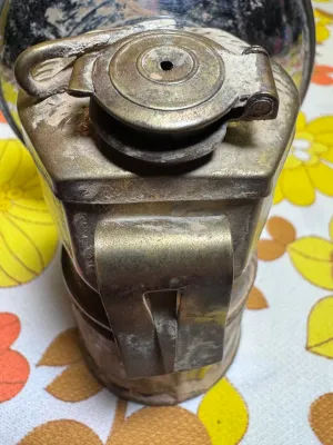 Vintage Justrite Brass Carbide Miner's Lamp - Made in USA