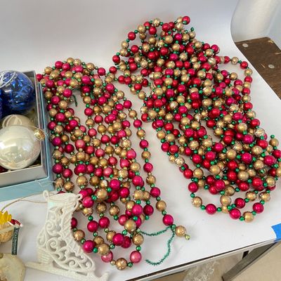 Assorted Christmas Ornaments, Garlands, and Holiday Decor Lot
