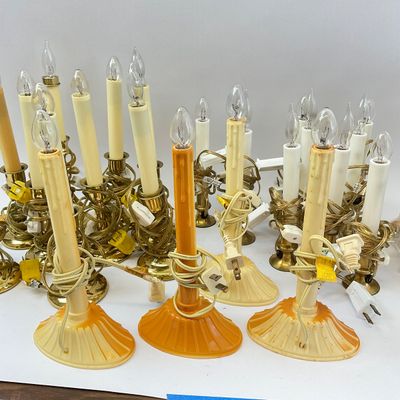 Large Lot of Electric Christmas Window Candle Lamps