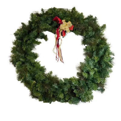 3183 Large 50" Artificial Green Wreath with Bow