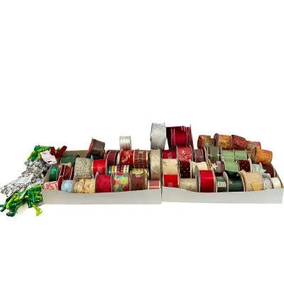 Large Lot of Holiday and Decorative Craft Ribbons and Bows