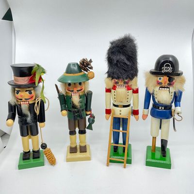 Vintage Wooden Nutcrackers - Set of 4