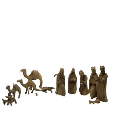 3296 Vintage German Handcarved Nativity Set