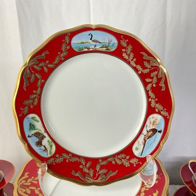 3272 Set of LYNN CHASE Winter Game Birds China Set 36pcs