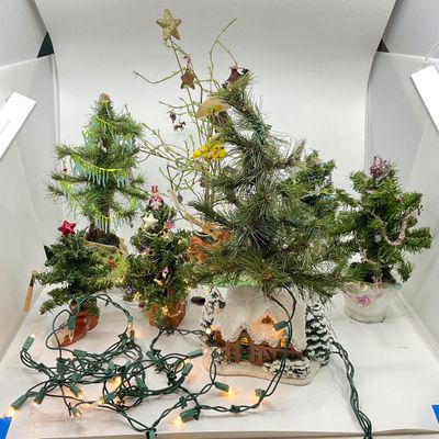 3297 Various Mini Christmas Trees Various Themes with Silver Charms