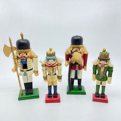 Vintage Wooden Soldier Nutcrackers - Set of 4