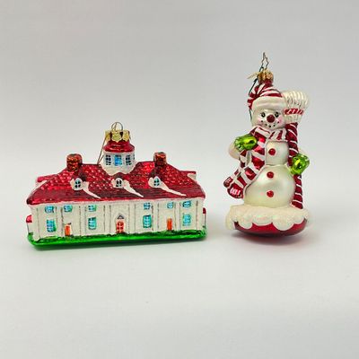 Christopher Radko & Mount Vernon Blown Glass Christmas Ornaments