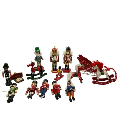 3265 Vintage Wooden Small Nutcracker Ornaments