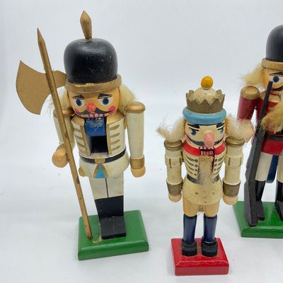 Vintage Wooden Soldier Nutcrackers - Set of 4