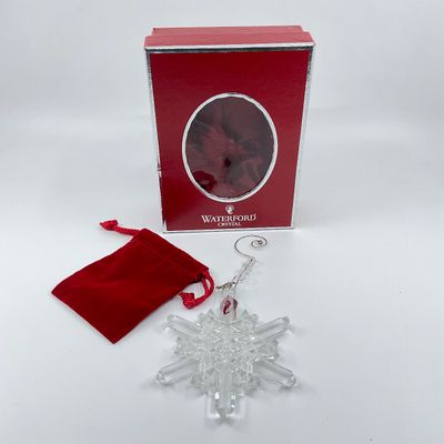 3103 Waterford Crystal 2004 Snow Crystal Faceted Ornament with Box