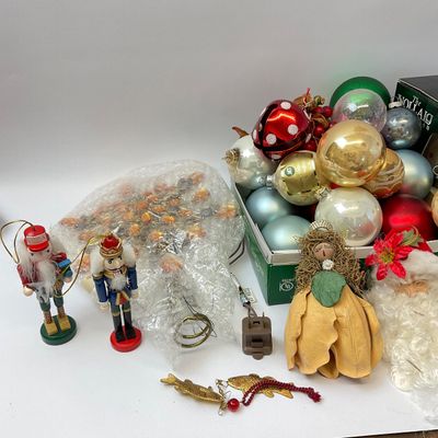 Assorted Christmas Ornaments, Garlands, and Holiday Decor Lot