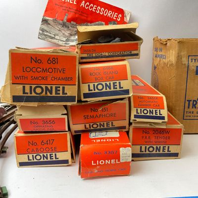Vintage Lionel Train Set with No. 681 Locomotive, Transformer & Accessories