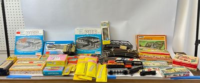 Vintage HO Scale Model Train Lot with Tyco, Atlas, and Plasticville