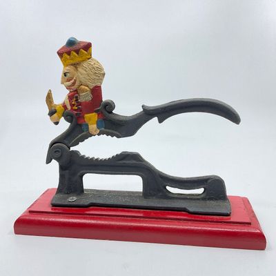 Vintage Cast Iron Toy Soldier Nutcracker & Decorative Figure Set