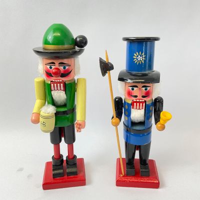 Vintage German Style Wooden Nutcrackers - Set of 2