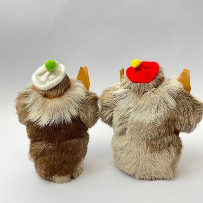 Vintage Finnish Fur Troll & Santa Figures by Erkki Nopperi - Set of 3