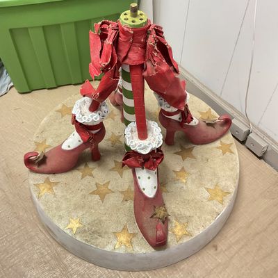 Patience Brewster Whimsical Elf Legs Christmas Tree Stand Base