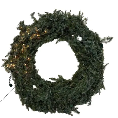 3185 Large Partial Lit Holiday Artificial 40" Wreath