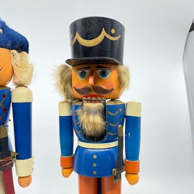 Vintage Wooden Soldier Nutcrackers - Set of 2