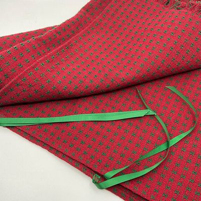 3261 New Mountain Weavers Cranberry and Hunter Green Christmas Tree Skirt