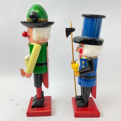 Vintage German Style Wooden Nutcrackers - Set of 2
