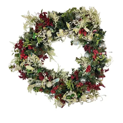 3271 Large 36" Pre Decorated Christmas Wreath with Radko Ornaments