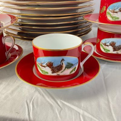 3272 Set of LYNN CHASE Winter Game Birds China Set 36pcs