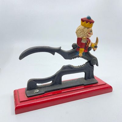 Vintage Cast Iron Toy Soldier Nutcracker & Decorative Figure Set