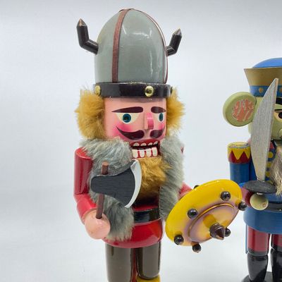 Vintage Wooden Nutcrackers - Viking and Mouse King