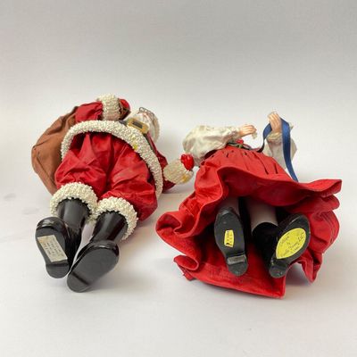 Vintage Clothtique by Possible Dreams Santa & Mrs. Claus Figurines with Elves
