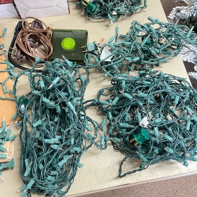 Assorted Christmas Lights, Extension Cords, and Timer Lot