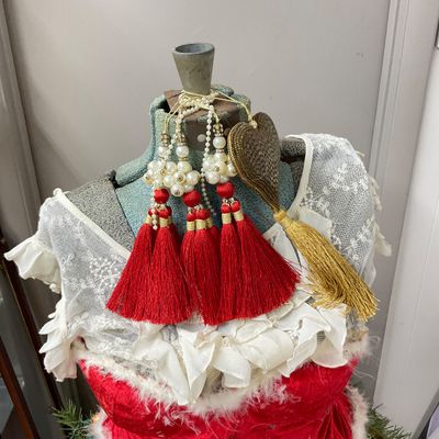 3299 Vintage Dressmaker Form with a Christmas Trees Skirt
