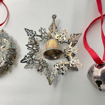 3289 Lot of Three Silverplated Ornaments