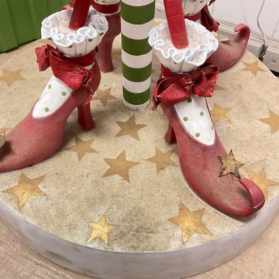 Patience Brewster Whimsical Elf Legs Christmas Tree Stand Base