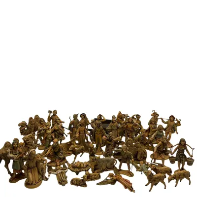 3263 Set of 43pcs. 1983 Fontainini Depose Italian Plastic Nativity Figures