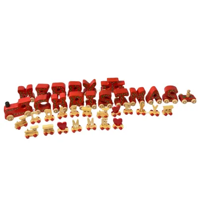 Vintage Wooden Alphabet Name & Christmas Train Set