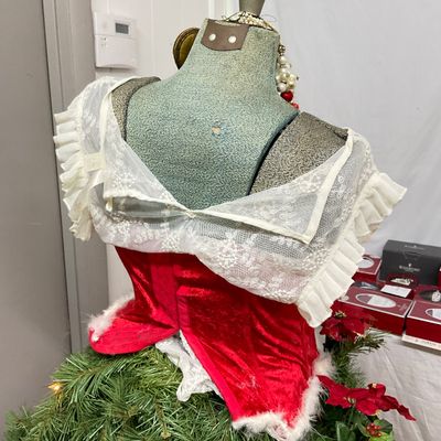 3299 Vintage Dressmaker Form with a Christmas Trees Skirt