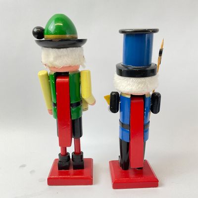 Vintage German Style Wooden Nutcrackers - Set of 2