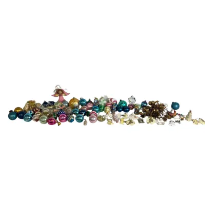 3187 Large Assortment of Glass Ball Ornaments Vintage and New