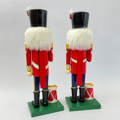 Pair of Wooden Soldier Nutcrackers with Drums
